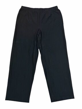 Eileen Fisher Woman Black Washable Straight Leg Pull On Pants